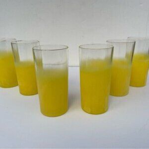 Vintage West Virginia Glass Yellow Blendo Set 6